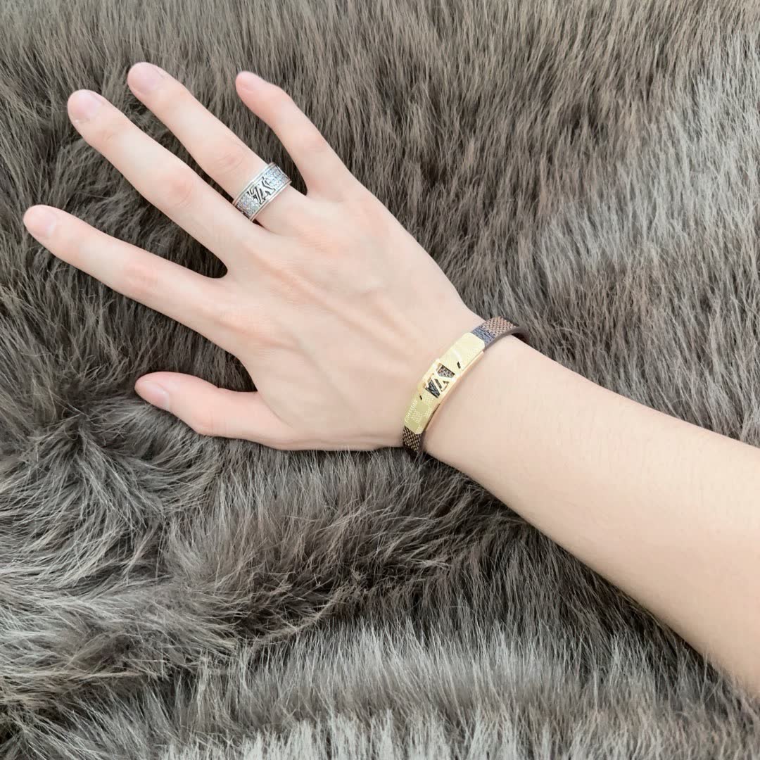 Louis Vuitton Monogram Leather Bracelet